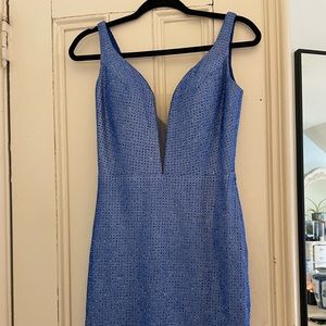 Blue short cocktail dress